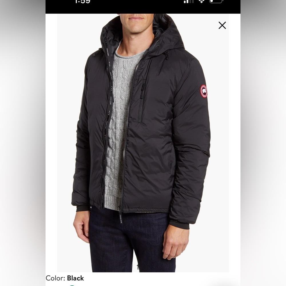NWT Canada Goose Lodge Packable Windproof 750 Fill Power Down Hooded Jacket Sz L